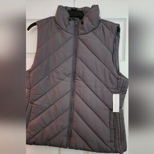 New York & Company Gray Quilted Puffer Vest